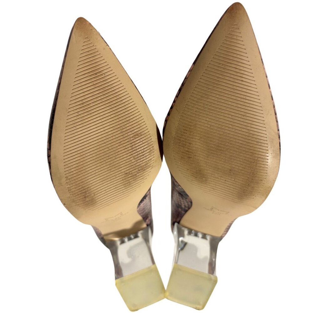 Marc Fisher Pink Snake Print Clear Block Pointed … - image 6